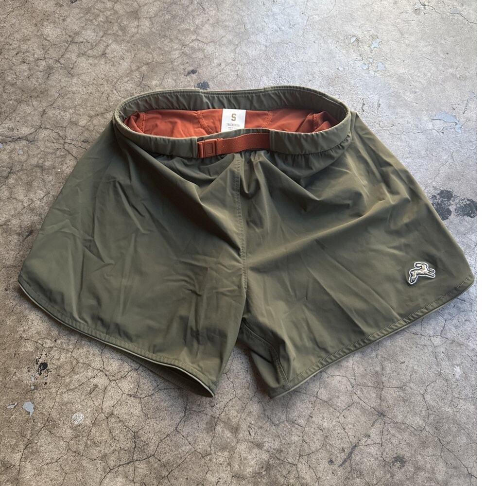 Tracksmith Off Roads Shorts Women’s Olive Green Small Lined Running